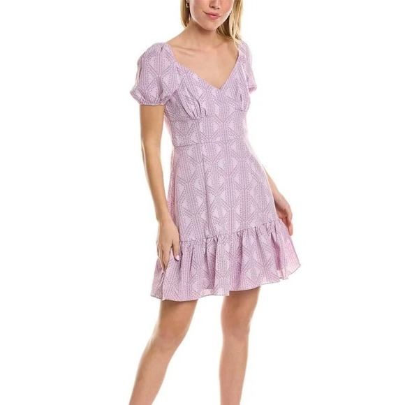 LAUNDRY‎ BY SHELLI SEGAL FLORAL PUFF SLEEVE SUNDRESS IN PURPLE NWOT WOMEN'S 12 - Picture 1 of 14